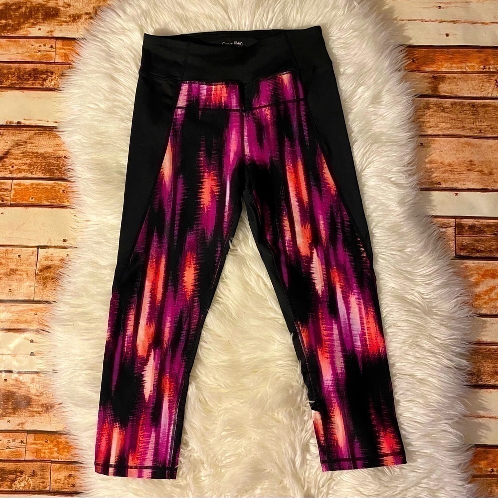 Ck Performance Tribeca Printed Crop Leggings Sz S